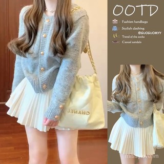 Bộ Áo sweater Phối Chân Váy Xếp Ly Kiểu Hàn Quốc Thời Trang Mùa Thu 2023 rb5j