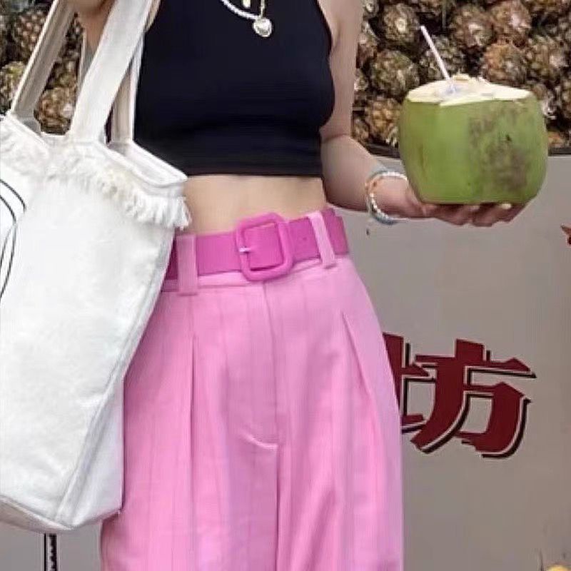 Kính y2k Y2k Dây Thắt Lưng Màu Hồng Khóa Vuông Phong Cách Mới 2023 Phù Hợp Với Trang Trí Váy Nữ