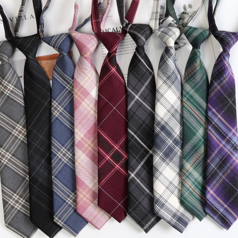 Cà Vạt Đồng Phục Học Sinh Nhật Bản Kẻ Sọc Caro Đính Nơ Xinh Xắn