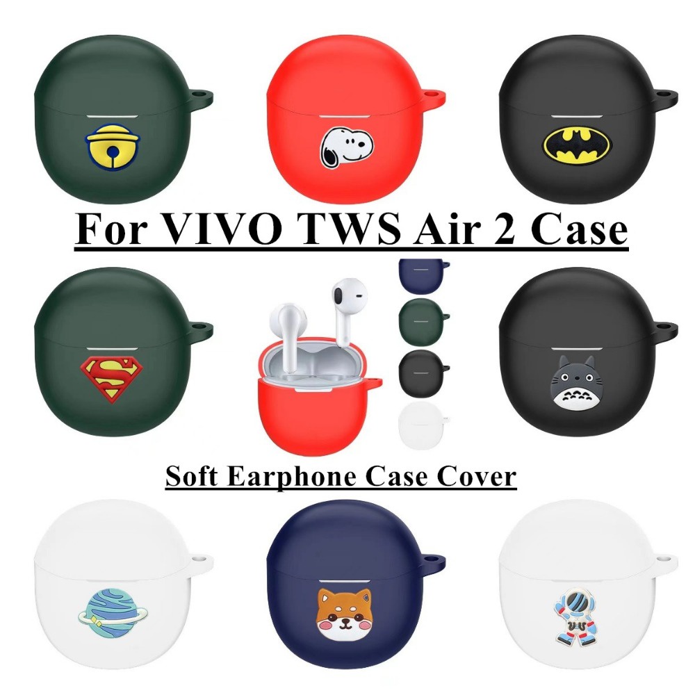 Vỏ Bảo Vệ Hộp Sạc Tai Nghe vivo tws air 2 Bằng Silicon Họa Tiết Hoạt Hình Dễ Thương