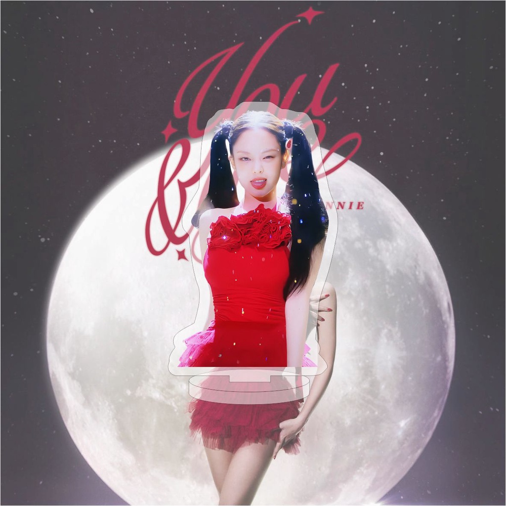 Tượng blackpink jennie solo Hai Mặt Bằng acrylic Để Bàn Trang Trí