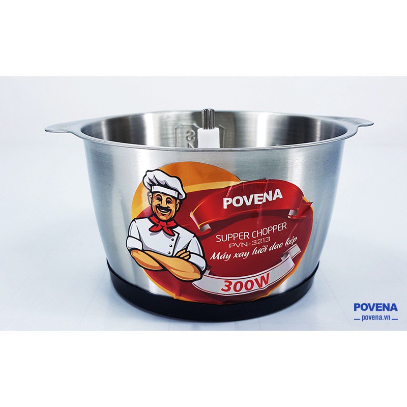 Máy xay thịt Povena PVN-3213 dung tích 2L cối inox 304 cao cấp giúp xay nhuyễn mọi loại thực phẩm - 𝗥𝗛𝗜𝗡𝗢