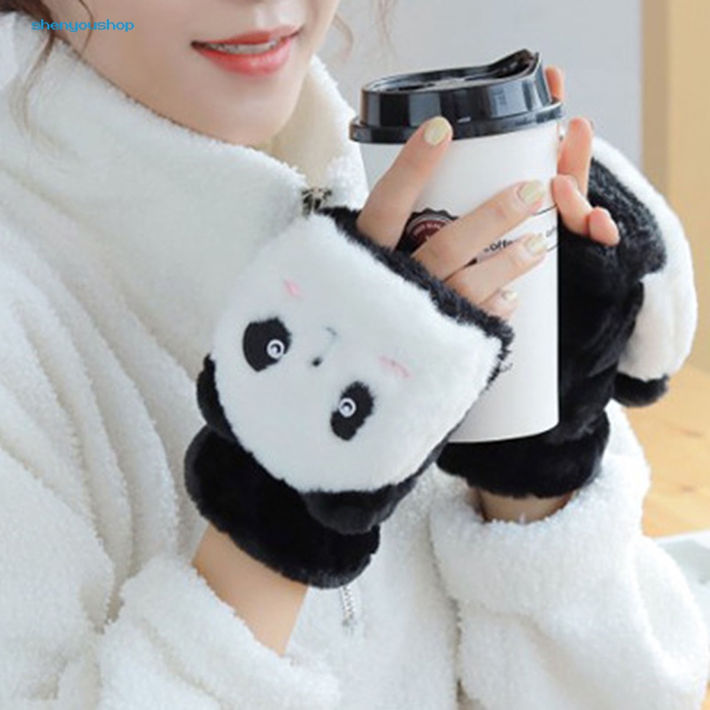 Găng Tay Bông Giữ Ấm Hình Gấu Trúc Hoạt Hình Dễ Thương