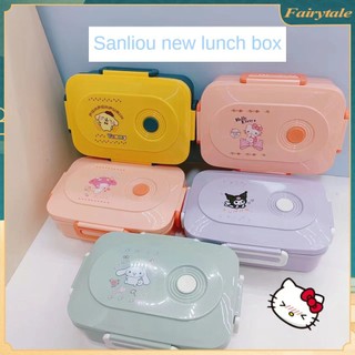 ☢ hộp cơm trưa hoạt hình sanrio ba ngăn hộp cơm trưa di động kuromi my melody hello kitty lò vi sóng hộp giữ tươi bộ đồ ăn