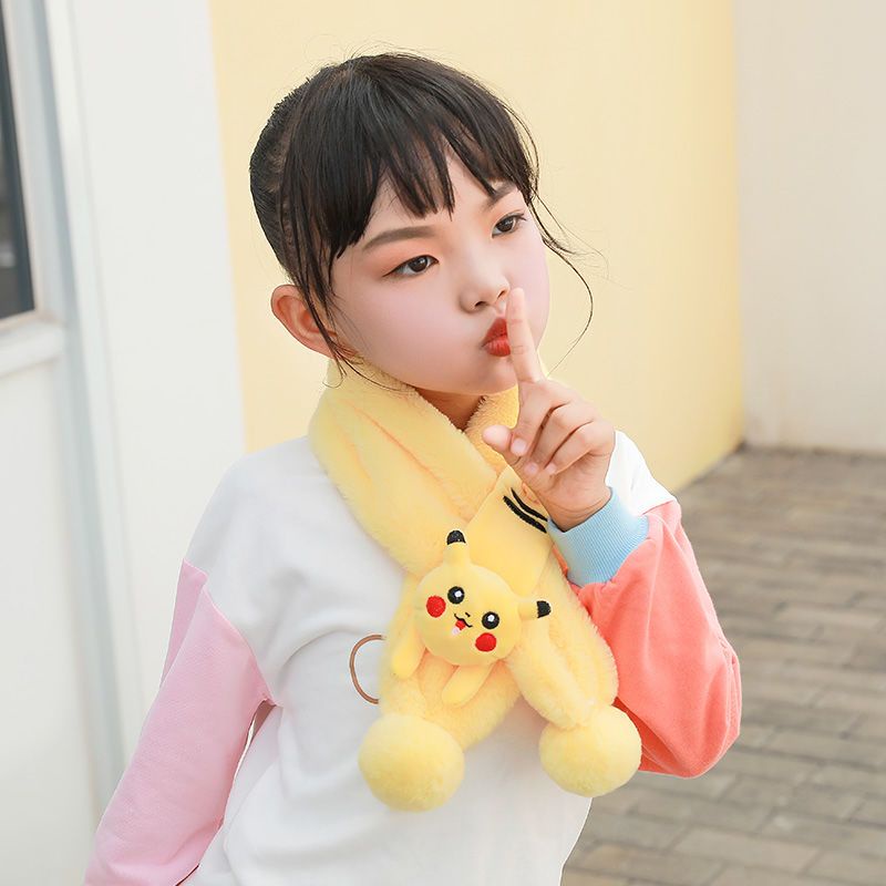 Khăn Choàng Lông Thỏ Giữ Ấm Mùa Đông Kiểu Hoạt Hình Hàn Quốc Dễ Thương Cho Bé