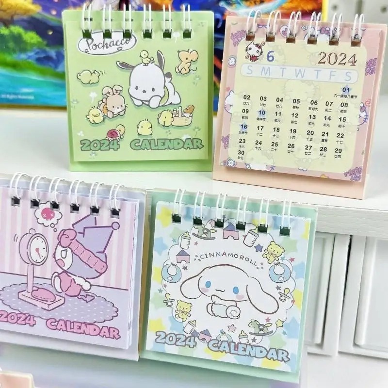Lịch Để Bàn 2024 mini Họa Tiết Hoạt Hình sanrio Dễ Thương