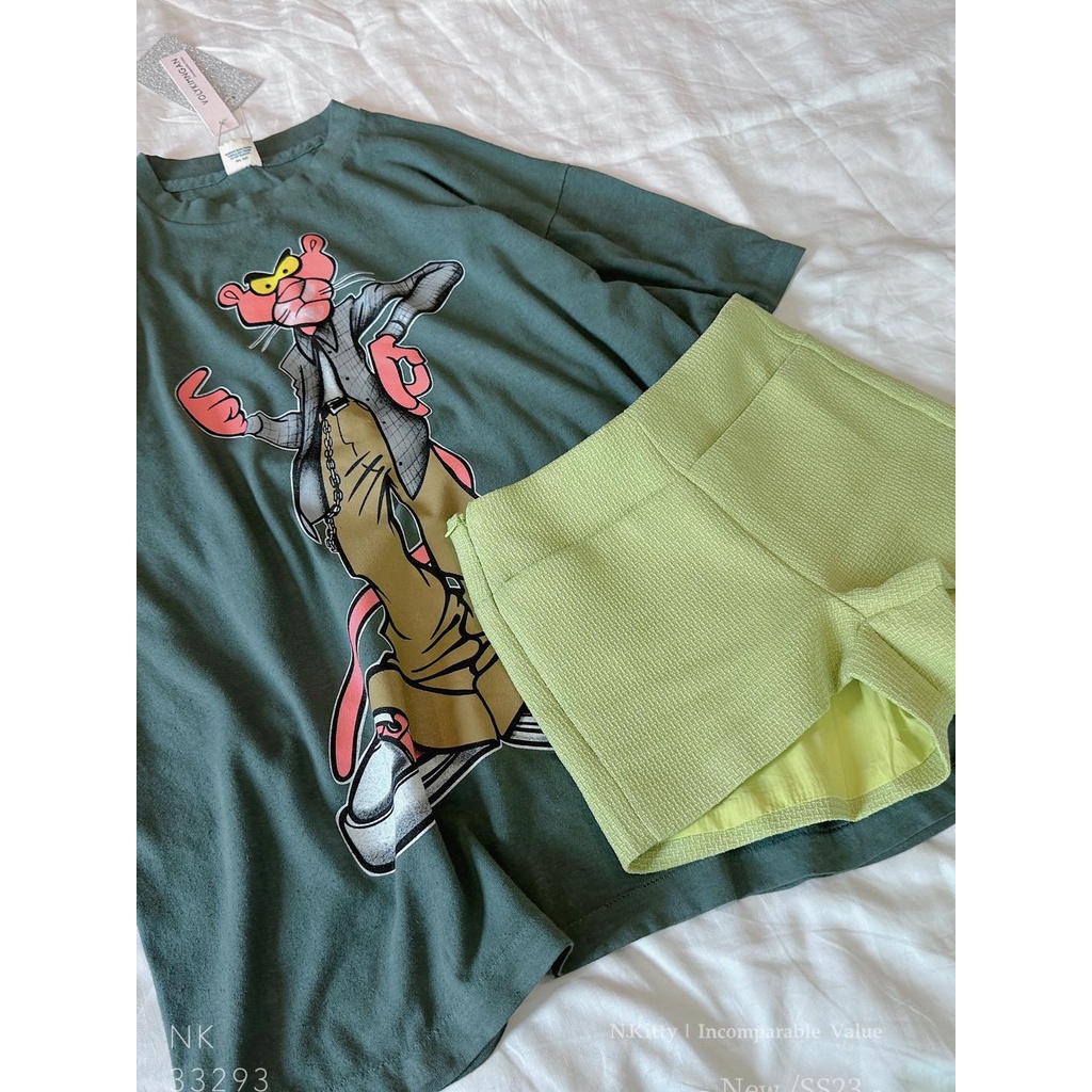 Áo pi.nk pan.ther xanh rêu