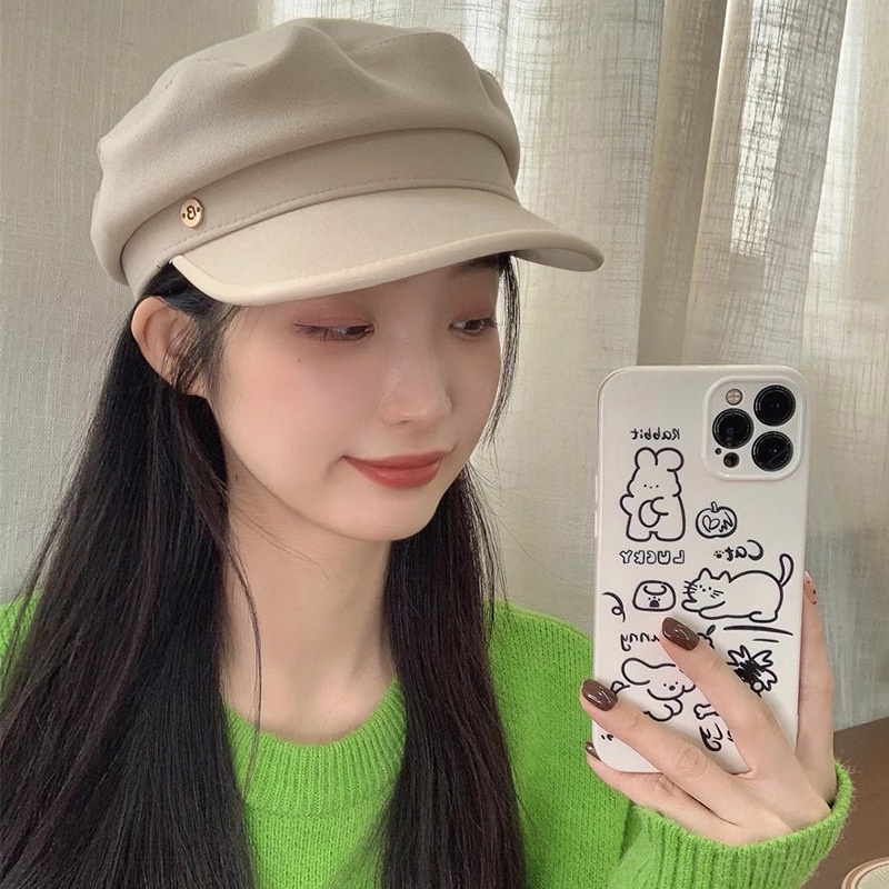 Mũ beret Len Phong Cách retro Thời Trang Thu Đông Cho Nữ