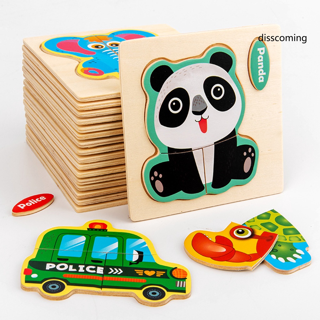 Đồ Chơi Lắp Ráp Bằng Gỗ Hình Động Vật Dễ Thương Cho Bé