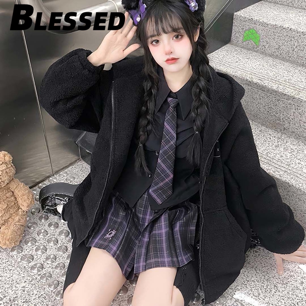 Blessed Áo Khoác hoodie áo khoác nữ zip hoodie Korean Thời trang Phong cách comfortable WWY23936QX 42Z231020