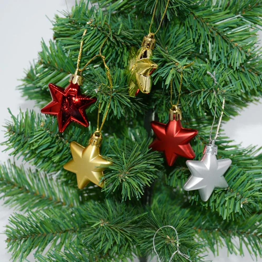 Set 1 12 Ngôi Sao / Trái Châu mini 4.8x4.8cm Trang Trí Cây Thông Giáng Sinh