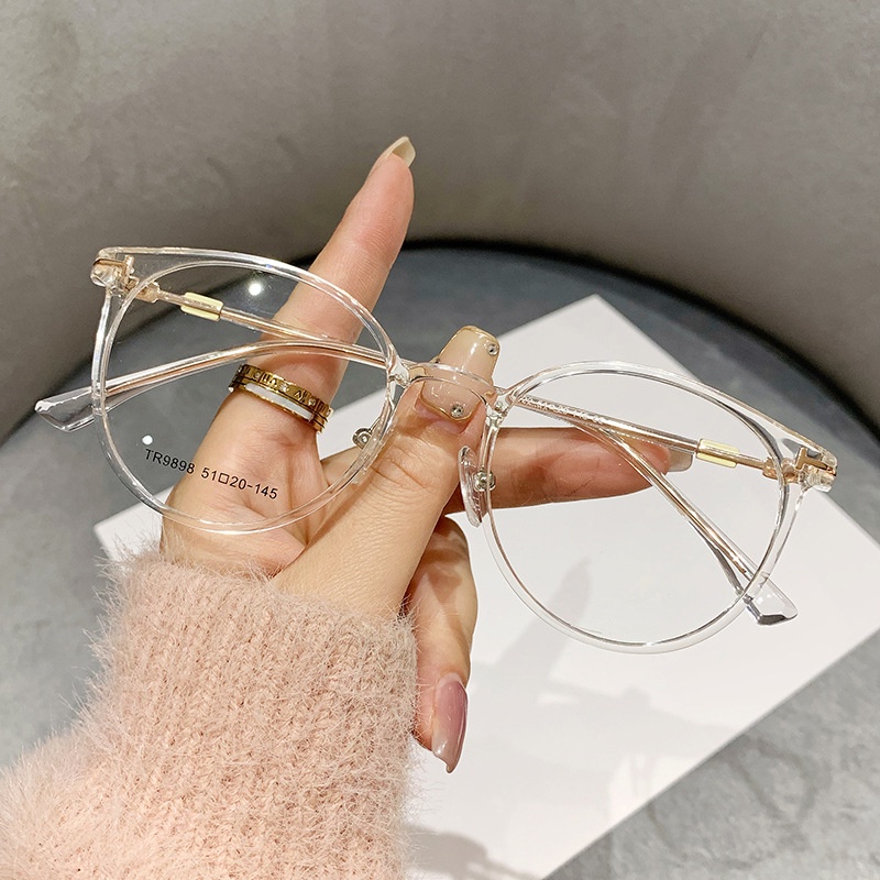 Thời Trang Mắt Kính Gọng Tròn Chống Ánh Sáng Xanh Thiết Kế Đơn Giản Cho Cả Nam Và Nữ