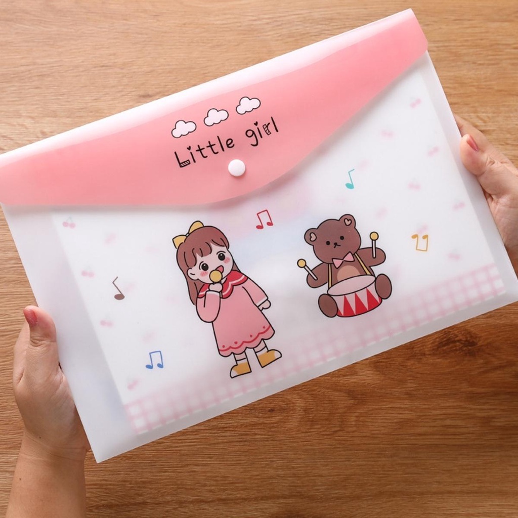 Bìa hồ sơ họa tiết hoạt hình cute dễ  thương chắc chắn nhiều kích thước dành cho học sinh sinh viên - Hally shop