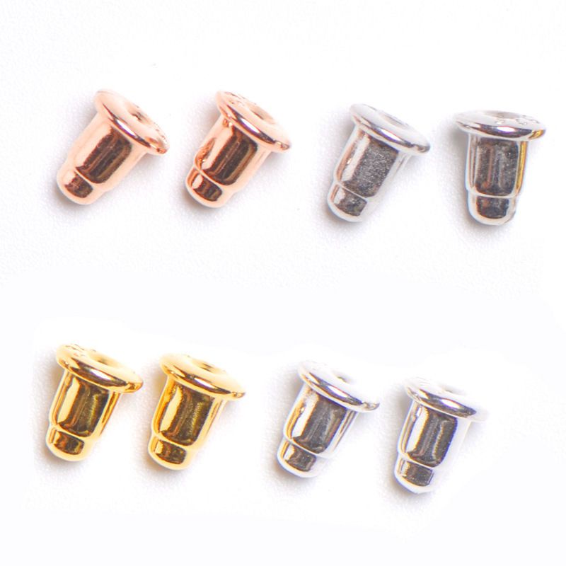 Nút Bịt Tai Chống Trượt Mạ Vàng / Bạc s925 10.16 Bằng Bạc Nguyên Chất Chống Dị Ứng Tiện Dụng