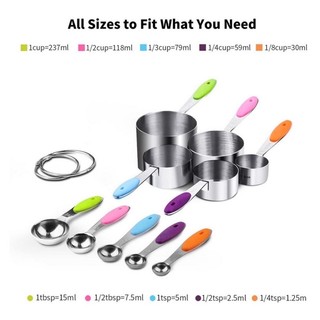 NEW - Cup Đong Inox 5 màu(5 nhỏ-5lớn) - Benbo Mart