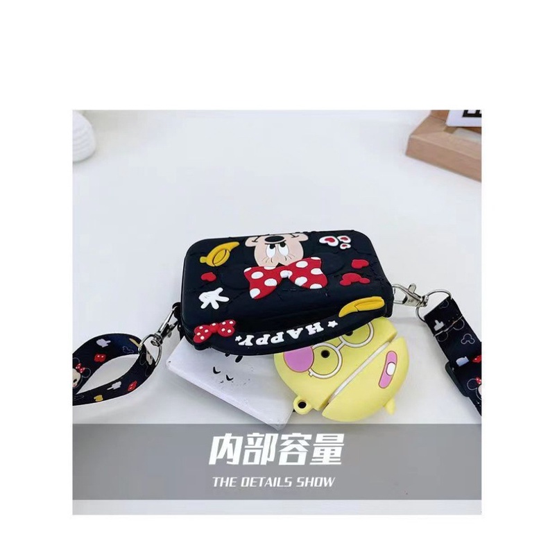 Disney Túi Đeo Chéo mini Bằng Silicagel Họa Tiết Hoạt Hình mickey Dễ Thương Cho Bé Gái
