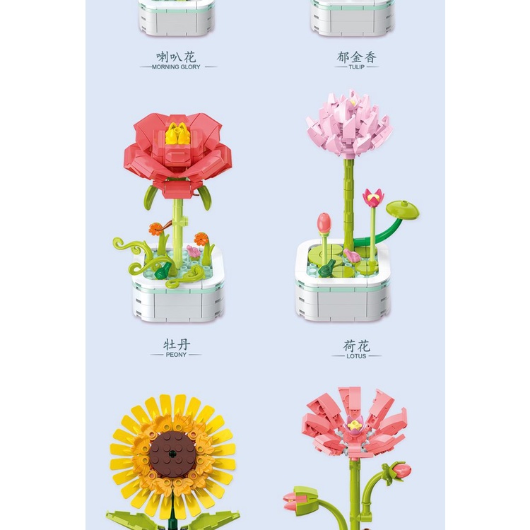 Tương Thích Với Khối Xây Dựng Nhỏ, Bó Hoa Hồng, Khối Xây Dựng Sáng Tạo Trang Trí