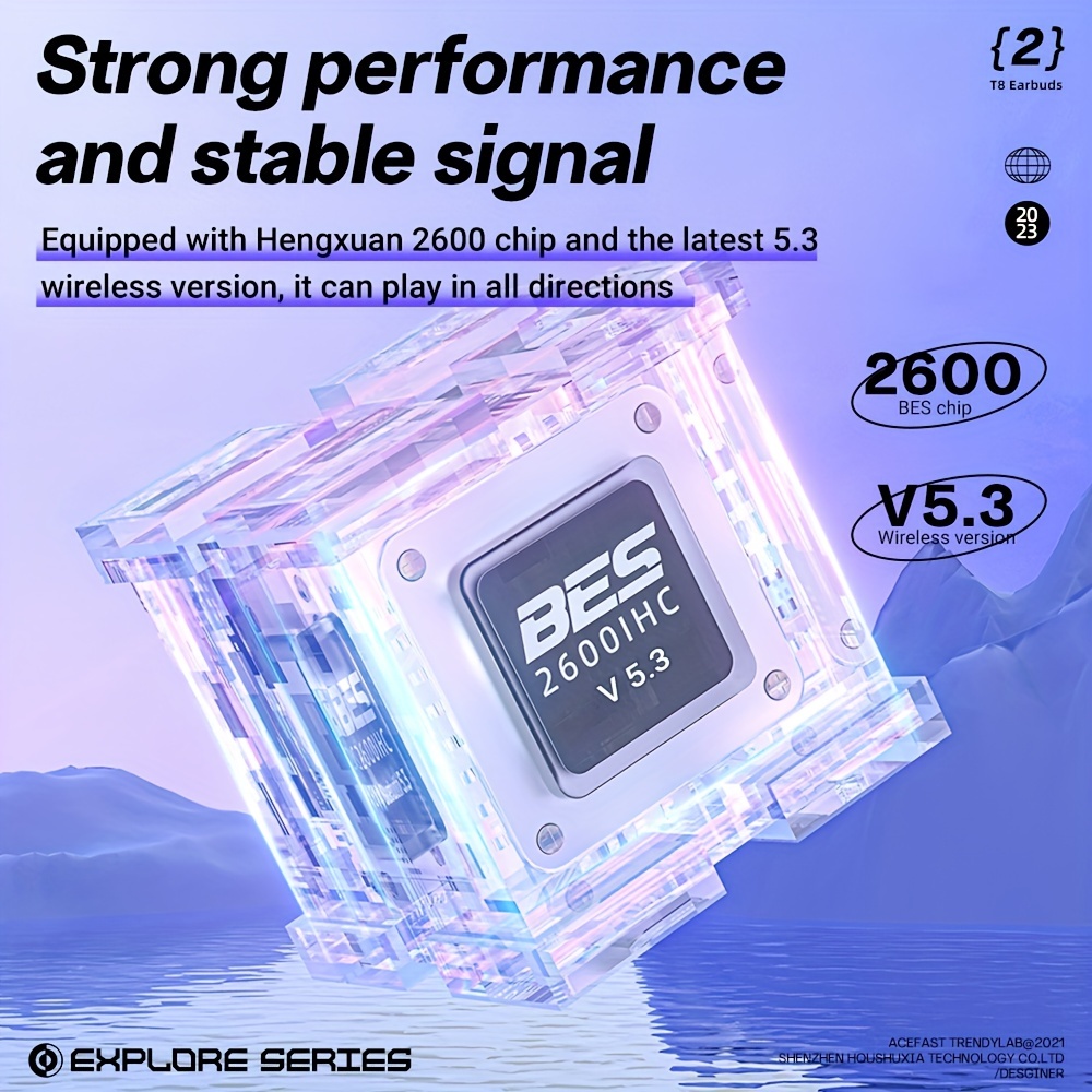 Tai Nghe Nhét Tai t8 Không Dây 5.3 Giảm Tiếng Ồn Âm Thanh bass Kiểu Dáng Thể Thao