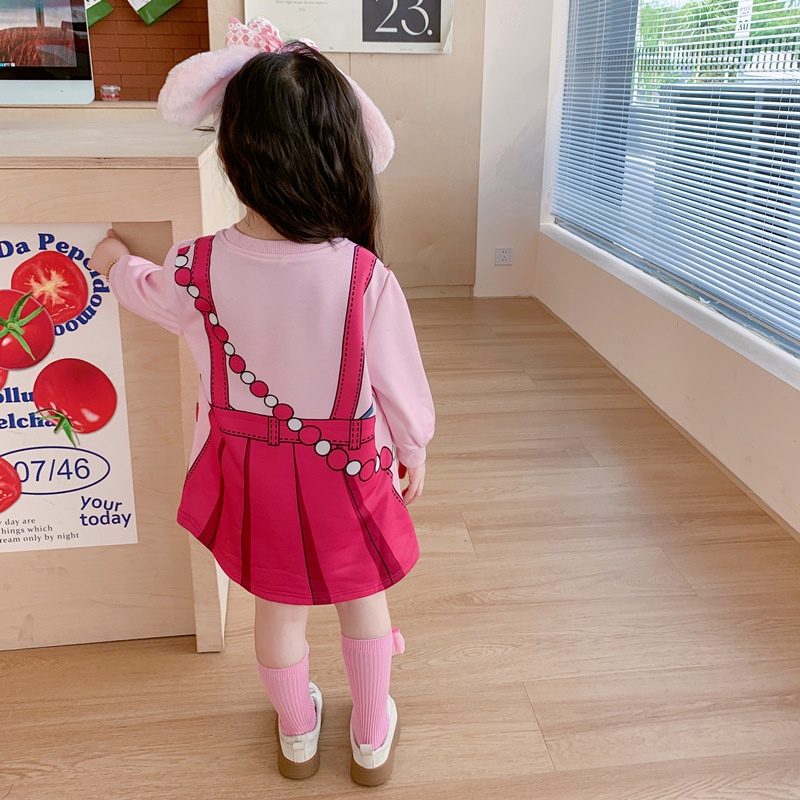 Kuromi Bộ Đầm Hóa Trang Công Chúa sanrio Tay Dài Màu Tím Hồng Dành Cho Bé Gái