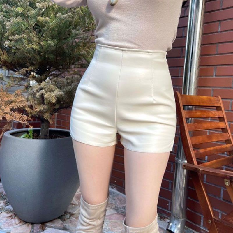 Quần Short Da Lưng Cao Co Giãn Thời Trang Thu Đông Dành Cho Nữ