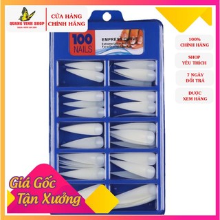 Hộp móng tay thang phom nhọn dài (khay xanh 100 móng)