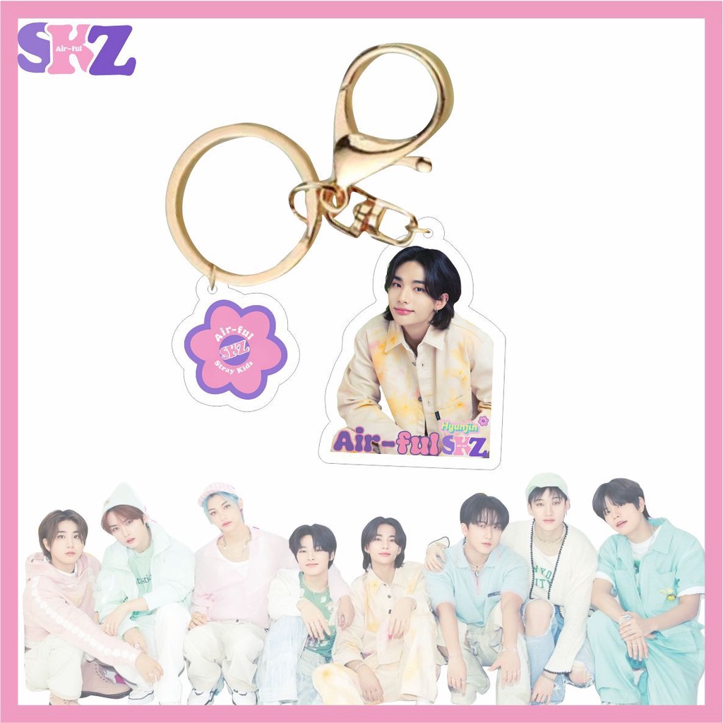 Móc Khóa acrylic Hình stray kids air-Ly Mới Trang Sức Quyến Rũ Cho Túi Xách Hyungmin hyunjin