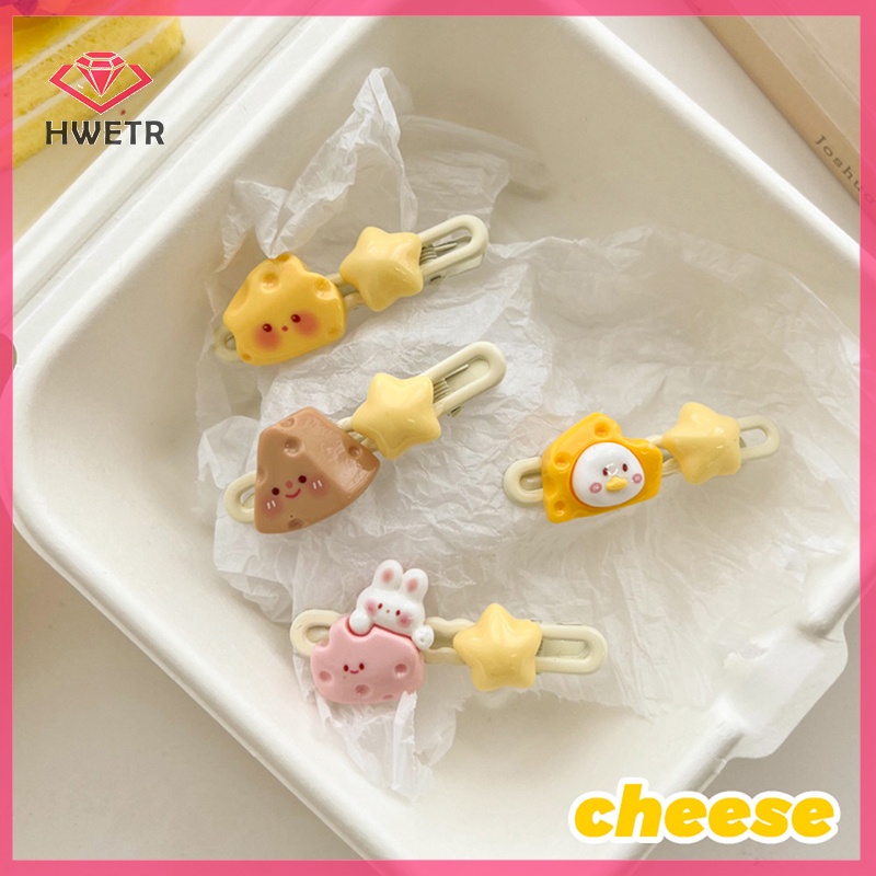 Kẹp Tóc Hình Ngôi Sao / Thỏ Màu Vàng Dễ Thương Phong Cách Hàn Quốc Cho Nữ Mới