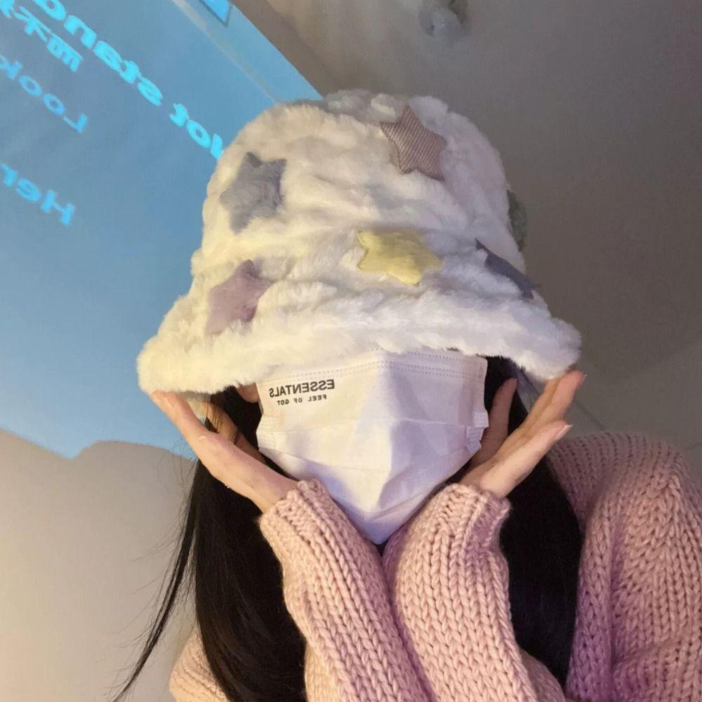 Nón Tai Bèo Phối Lông Dày Dặn Họa Tiết Ngôi Sao Nhiều Màu Sắc Phong Cách Hàn Quốc Thời Trang Cho Nữ 2Life