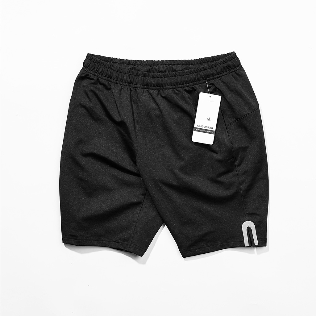 Quần Short Nam Thể Thao Xẻ OVAL G48 Gugostar, 3 Túi Khóa Kéo, Co Giãn 4 Chiều