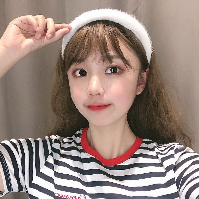 Thời Trang Băng Đô Lông Xù Dày Dặn Mềm Mại Co Giãn Màu Trơn 2K Xinh Xắn Cho Nữ