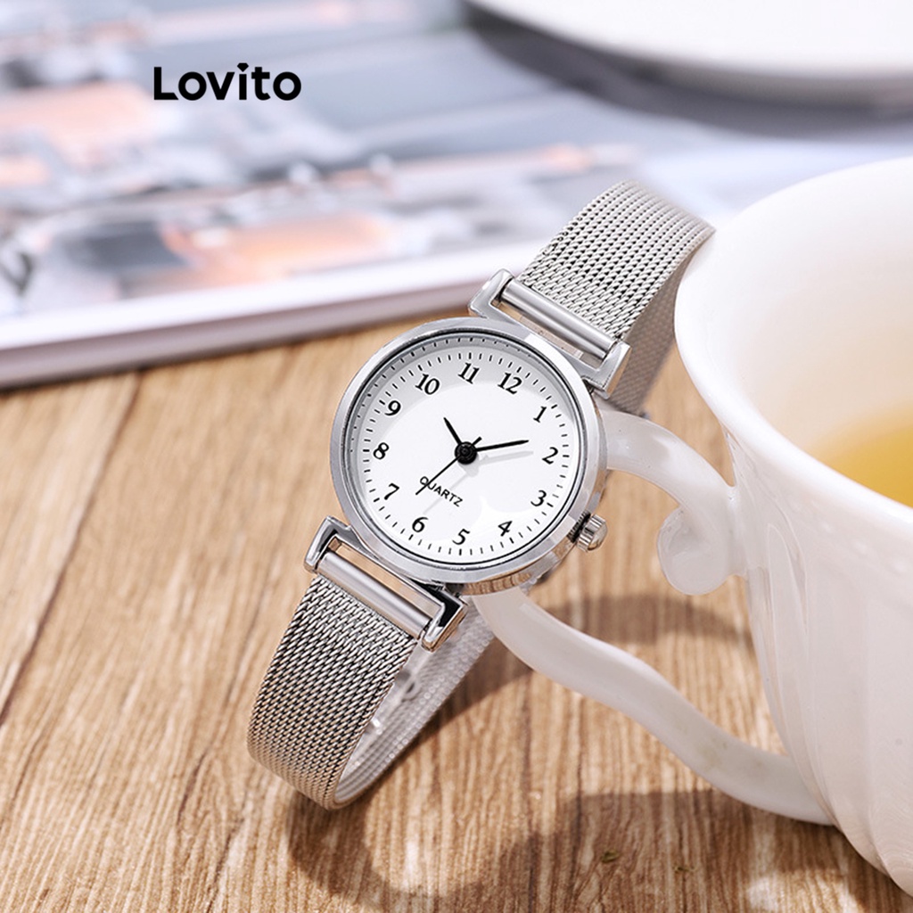 Đồng hồ quartz Lovito cơ bản màu trơn thường ngày cho nữ L69AD053