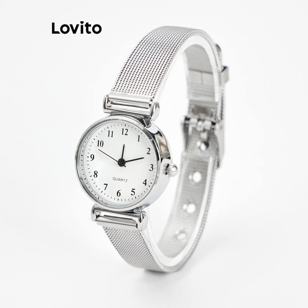 Đồng hồ quartz Lovito cơ bản màu trơn thường ngày cho nữ L69AD053