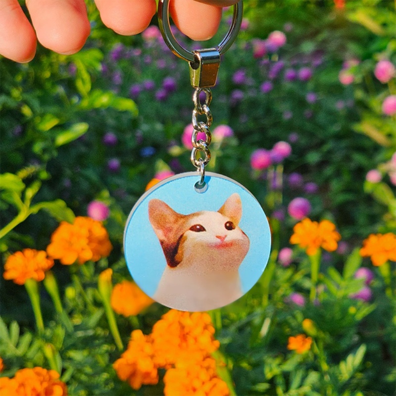 Móc Khóa Hình Mèo Hoạt Hình 3d Bằng acrylic Thời Trang