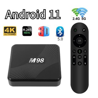 Tv box m98 android 11 amlogic s905y4 hỗ trợ wifi 4g 5g bt 5.0 atv hd 4k 3d av1 2gb 64gb iptv smart box sfp6 và phụ kiện