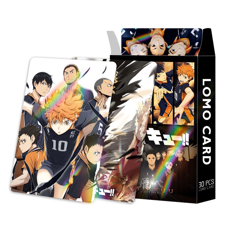 Haikyuu!! Laser Flash Lomo Card Shoyo Hinata Tobio Kageyama Color Printing Photocard