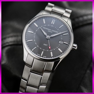 Đồng hồ chính hãng nam Frederique Constant Classic Quartz GMT 40mm FC252DGS5B6B - Máy pin - Kính Sapphire Bảo Hành 1 Năm