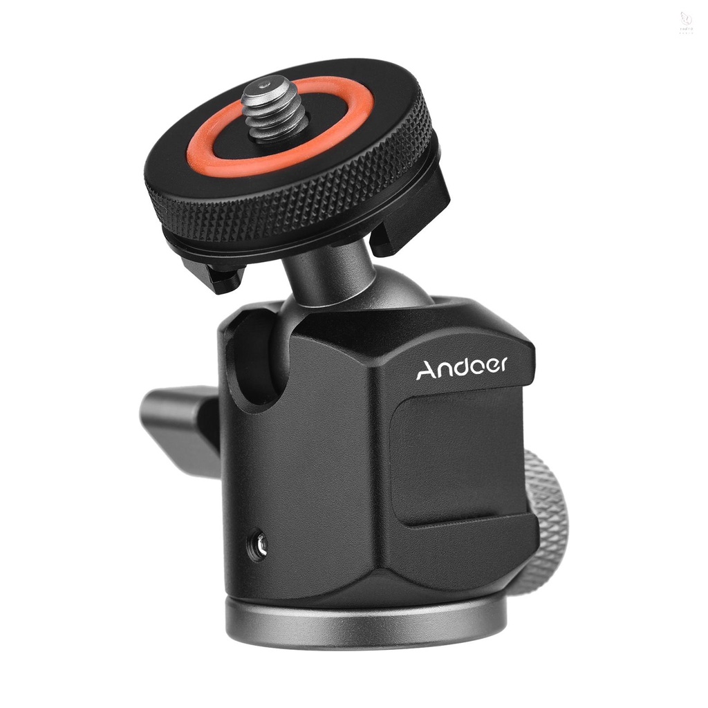 Đầu bi K&F CONCEPT Andoer 2 trong 1 360° mini gắn giá đỡ tripod có ốc vít 1/ 4" cho camera/ điện thoại