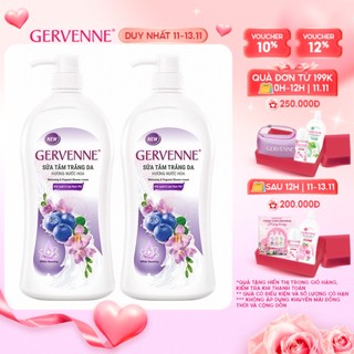 Combo 2 Sữa tắm trắng da hương nước hoa Gervenne Việt Quất và Lan Nam Phi 450g/chai