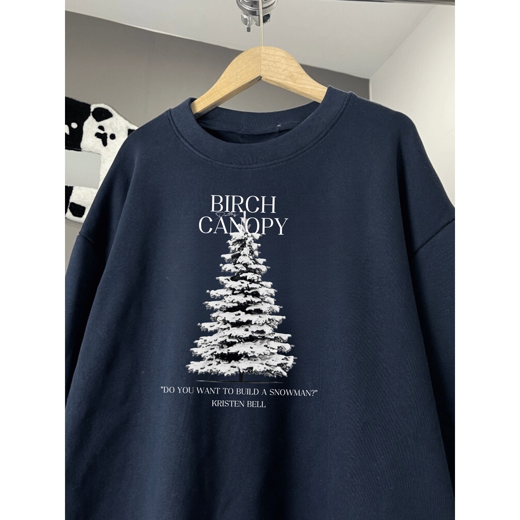 ÁO SWEATER XANH THAN NỈ BÔNG GIÁNG SINH CÂY THÔNG RẤT XINH A11