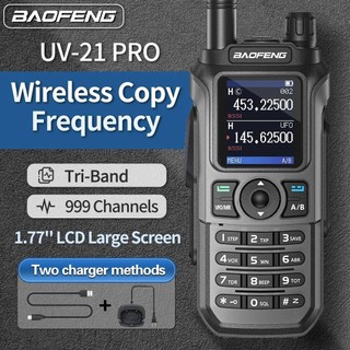 Bộ Đàm baofeng uv 21 pro 100w Không Dây 100km Tầm Nhìn Tần Số Chống Nước Có Đèn Pin + Bộ Sạc type-c + Usb 5r