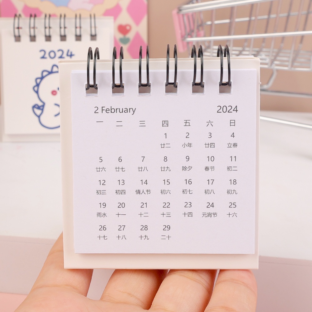 Lịch Để Bàn 2024 mini Thiết Kế Đơn Giản Sáng Tạo Dễ Thương note