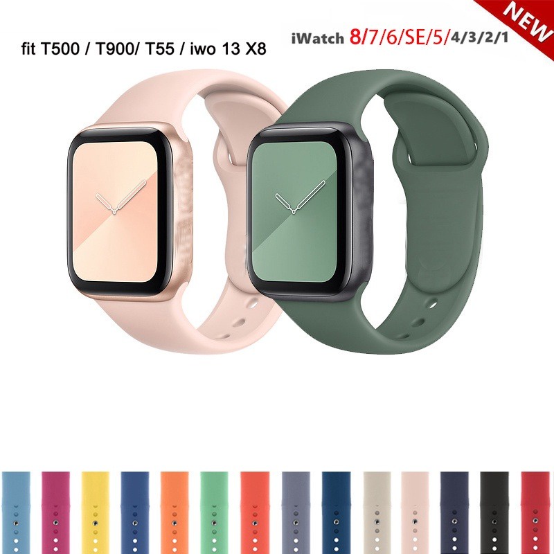 Dây Đeo Silicon Cho Đồng Hồ Thông Minh iwatch series 9 8 7 6 5 4 3 se 8 38mm 40mm 42mm 44mm 41mm 45m