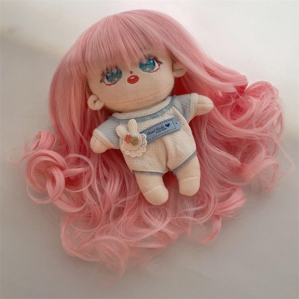 Bộ Tóc Giả Xoăn Dài 20cm Bằng Vải cotton Dành Cho Búp Bê