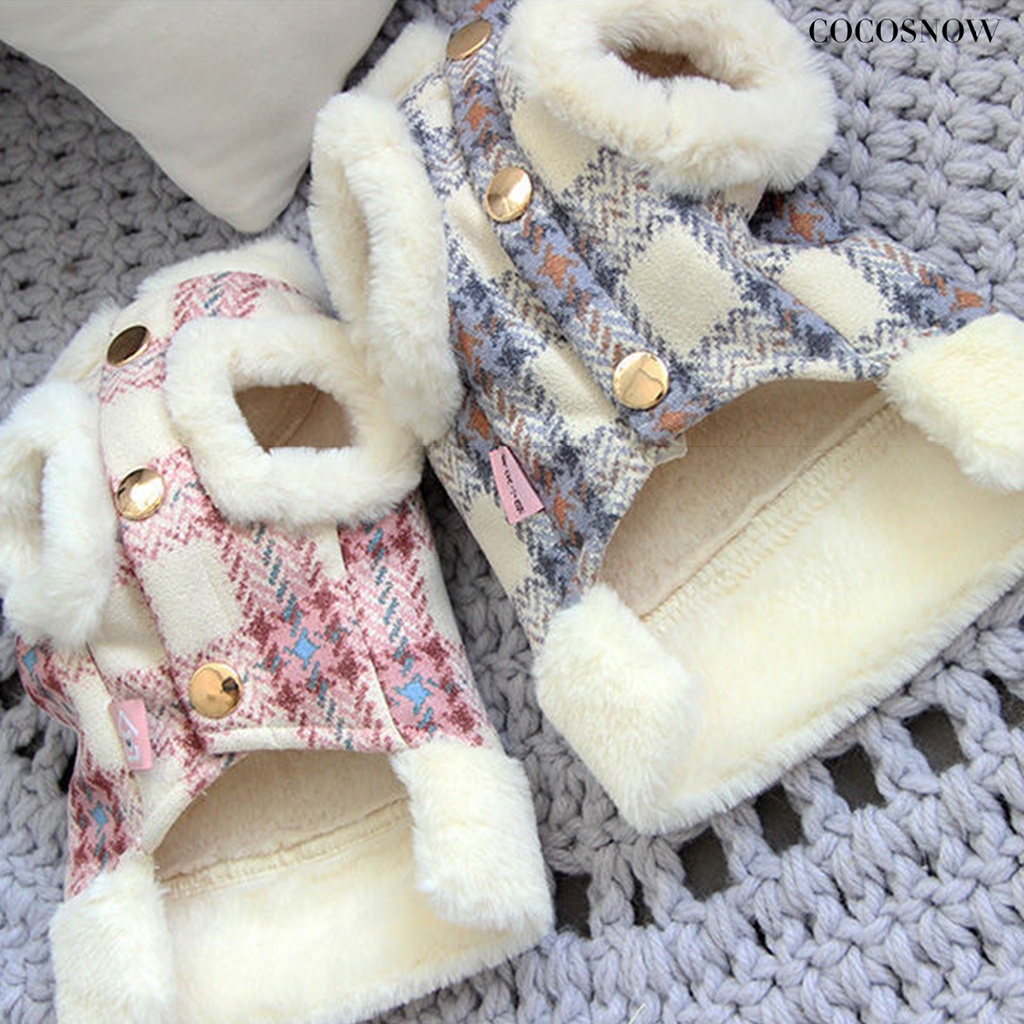 Áo Khoác Giữ Ấm Mùa Đông Mềm Mại Thoải Mái In Họa Tiết Kẻ Sọc Thời Trang Cho Thú Cưng