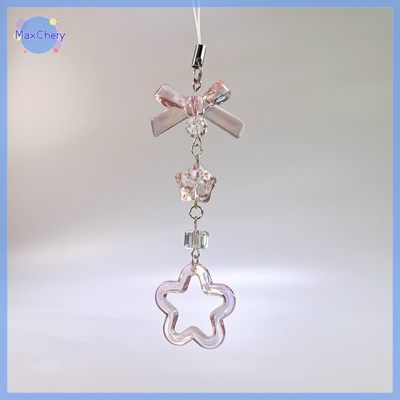 Dây Đeo Điện Thoại / Móc Khóa Hình Nơ Hồng y2k Xinh Xắn Mới