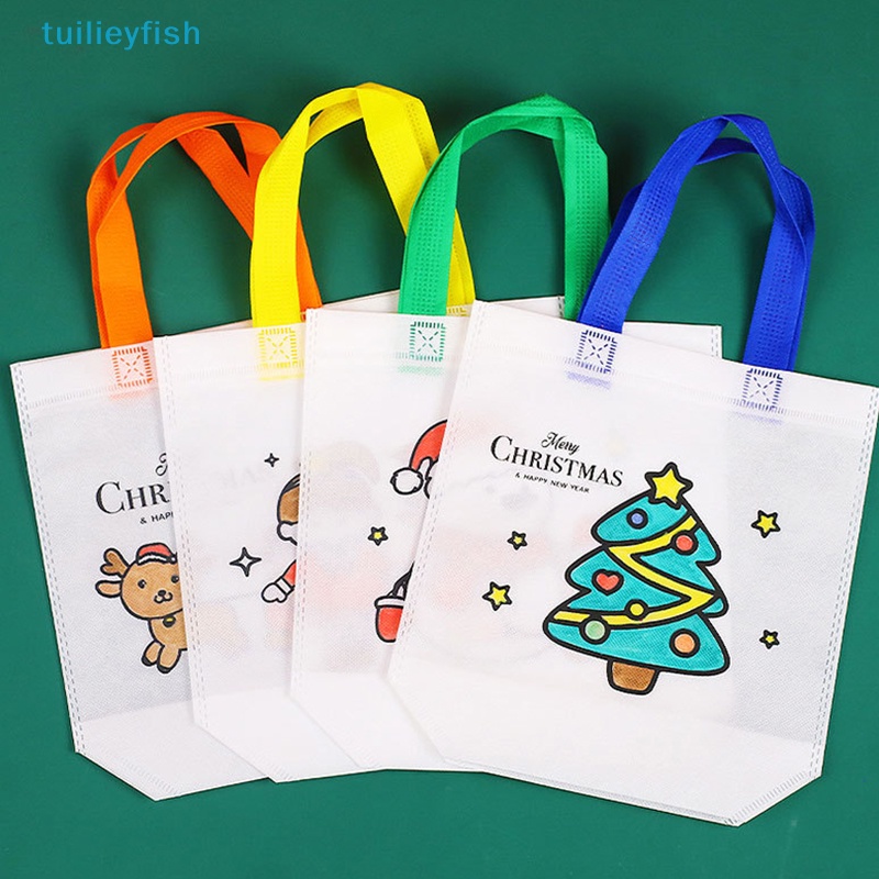 Túi Xách Tay Bằng Vải Không Dệt Vẽ graffiti Giáng Sinh Màu Sắc Nghệ Thuật Cho Trẻ Em