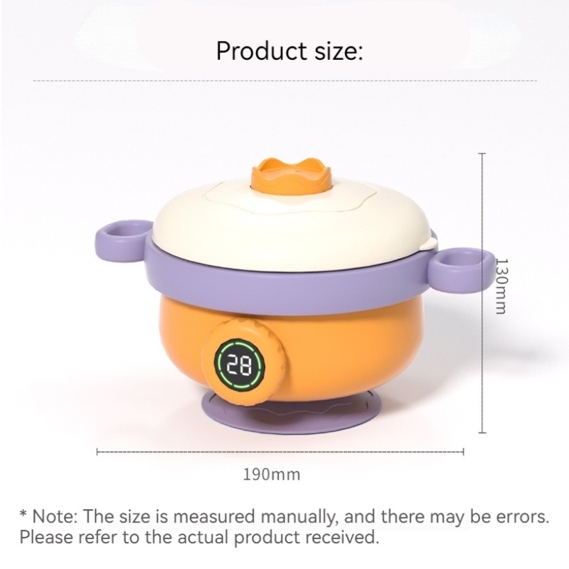 Bát Ăn Giữ Nhiệt Bằng Thép Không Gỉ 316 400ml Có Màn Hình Hiển Thị Nhiệt Độ