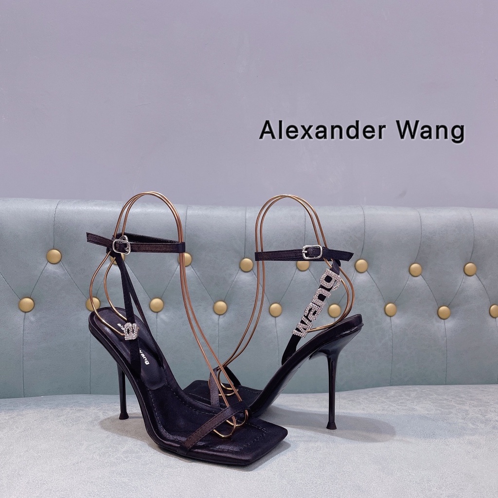 Giày Cao Gót Alexander Wang 9Cm Mùa Hè Gợi Cảm Dép Stiletto Chống Trơn Trượt Giày Nữ Bền Đẹp