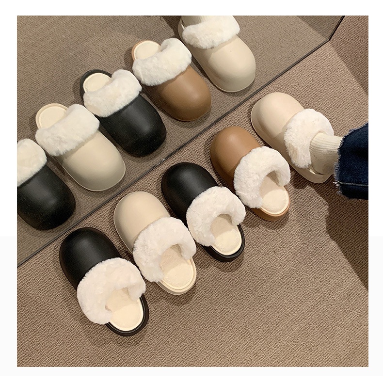 😍Dép Bông Cotton Đi Trong Nhà Đế Dày Giữ Ấm Mùa Thu Đông Có Thể Tháo Rời Cho Cặp Đôi