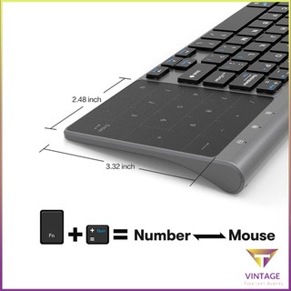 Thin 2.4Ghz Usb Wireless Mini Keyboard With Number Touchpad Numeric Keypad [A/2]